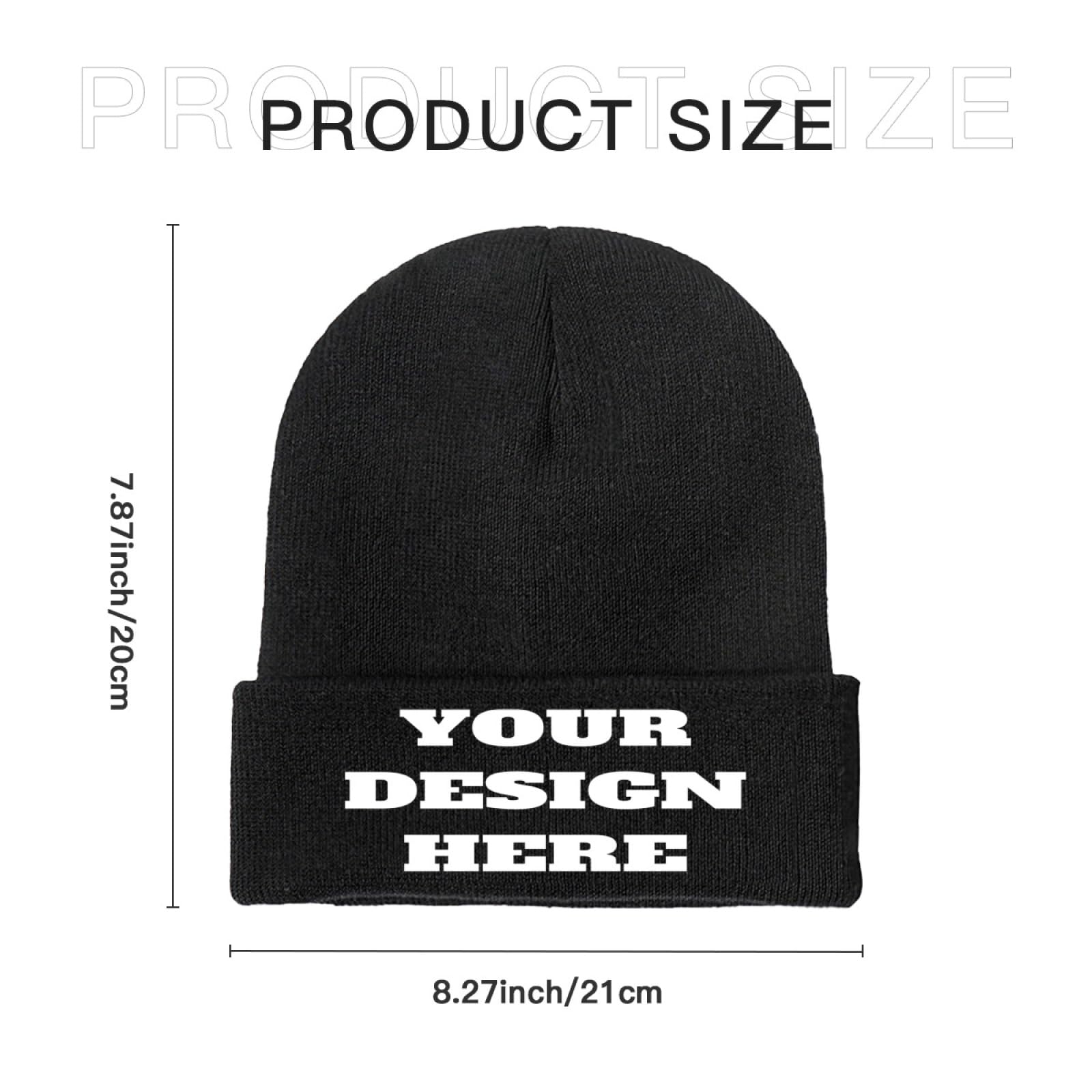 Custom Beanie Hats Personalized Beanies Knitted Hat Winter Skull Cap Hats Design Your Own Hat with Text Image for Men Women