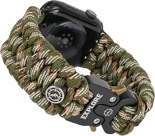 Correa de reloj de supervivencia compatible con Apple Watch Series SE 87654320.039-1.654 in, 1.732 in, 1.772 in, perfecta para actividades al aire