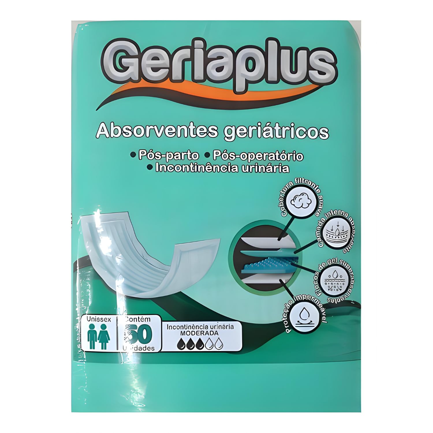 Absorvente Geriátrico Geriaplus 50 Un Pós Parto Operatório