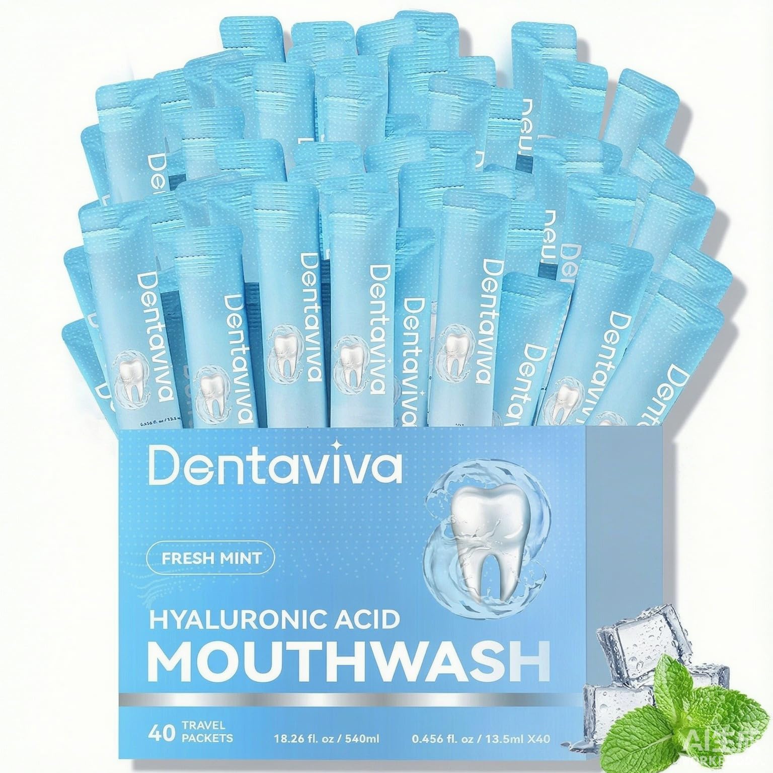 Travel Size Mouthwash — Dry Mouth Relief Strips with Hyaluronic Acid & Probiotics, Pack of 40