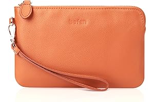 Women's Orange Wristlet Clutch Purse