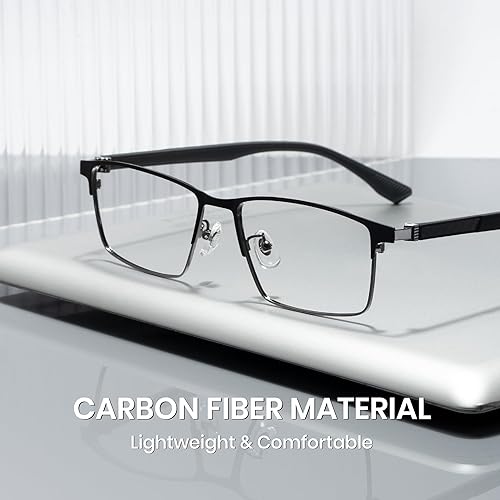 Miniatura 3 de Cyxus Gafas de bloqueo de luz azul para hombre, gafas de juegos de computadora sin montura para juegos, gafas cuadradas de moda para hombres