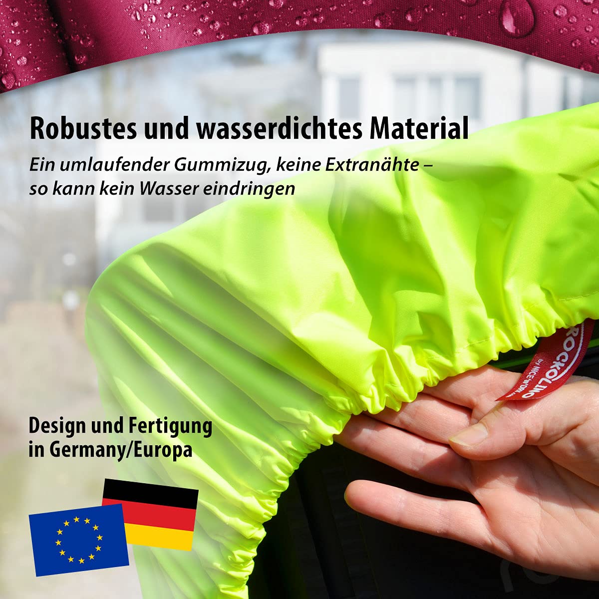 Regenschutz - wasserdichte Abdeckung für Fahrradkindersitz - Kindersitz Fahrrad hinten - gegen Schmutz und Nässe