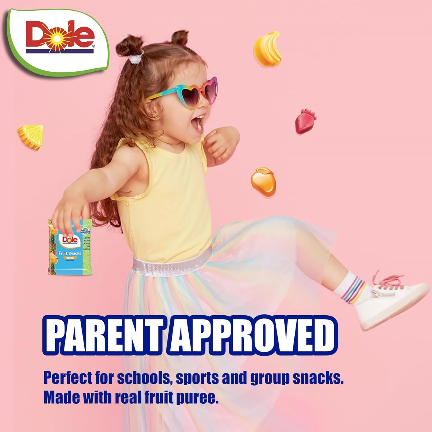 Dole Fruit Snacks, Tropical Flavors - Individually Wrapped Pouches - Classroom-Friendly, Top 9 Allergen Free, No Artificial Dyes, Natural Fruit Purée - 5 Boxes, 120 Total Pouches