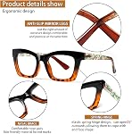ZOECENT6 Pack Oprah Style Reading Glasses for Women Blue Light Blocking Computer Square Readers with Spring Hinge