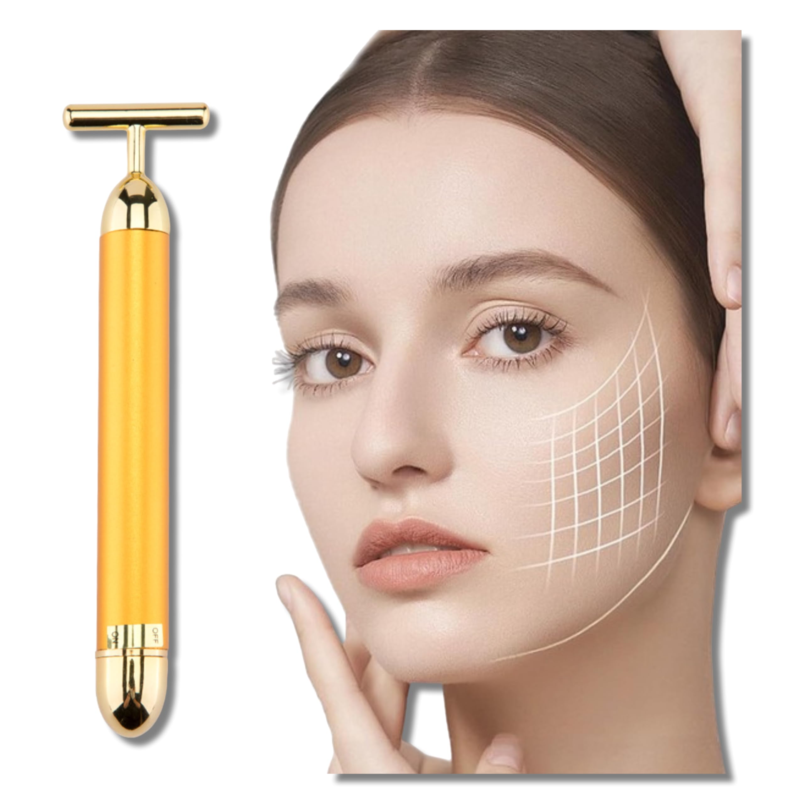 Face Massager For Glowing Skin - Face Uplift, Neck and Eye Massage with Vibrator Tool for Facial Massager, Slimming, Skin Care Gold Wand and Face Lifting massager for women-Beauty Device (Gold) (B0DFQBGWZ5) Amazon Price History, Amazon Price Tracker