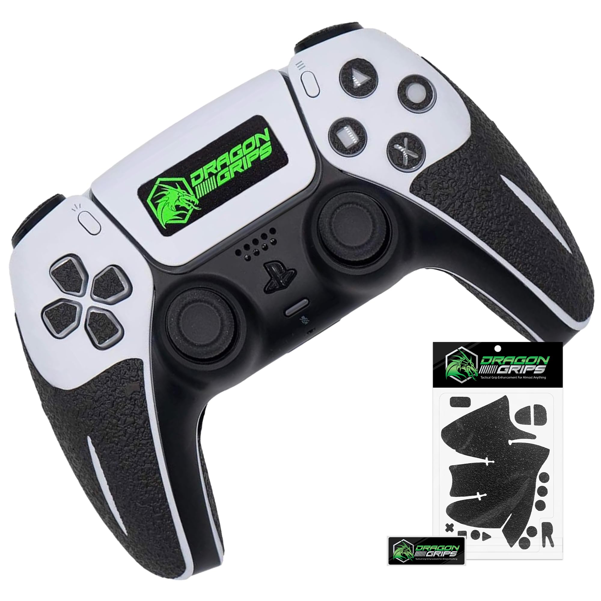 Dragon Grips PS5 Controller Grip, 22 Pcs Black Textured Non-Slip Rubber PS5 Controller Grips Stickers, Perfectly Fit to Any Handles, Trigger Buttons &