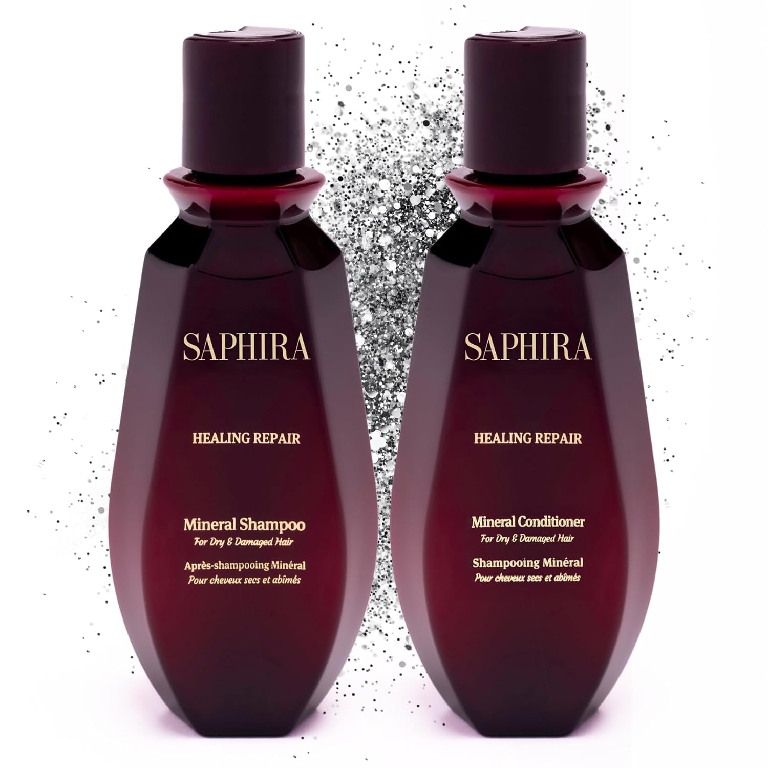 Saphira Shampoo & Conditioner Duo Set – Mineral Moisture Repair, Mineral DeFrizz, Mineral Rebalance, Divine Curls, Volume Boost & Healing Repair