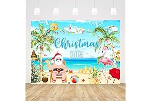 Tropical Christmas Backdrop for Christmas in July and Hawaiian Christmas Parties