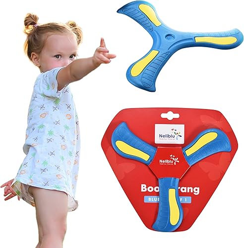 Neliblu Amazaque Boomerang para niños Diseño de espuma suave para un juego seguro al aire libre Boomerang cruzado fácil de tirar para
