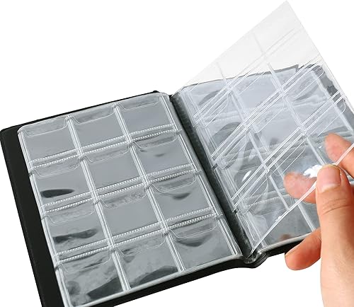 Miniatura 3 de Álbum de colección de monedas, 120 bolsillos, 1.2 x 1.2 pulgadas, soporte para monedas, álbum de almacenamiento de monedas, bolsillo para