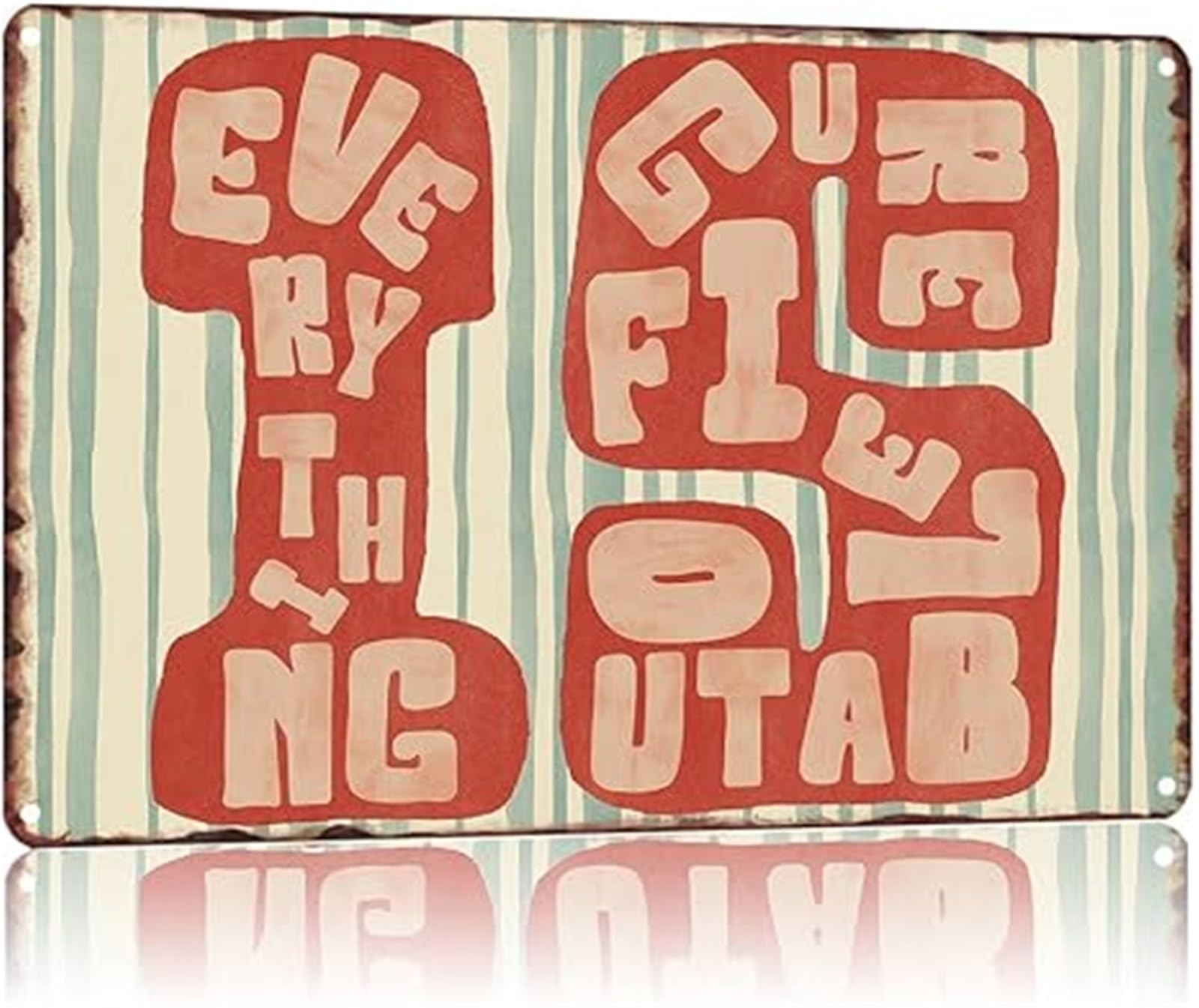NWPNLXEA Retro Motivational Sign Everything Is Figureoutable Vintage Style Aluminum Plaque for Office 8 X 12 in