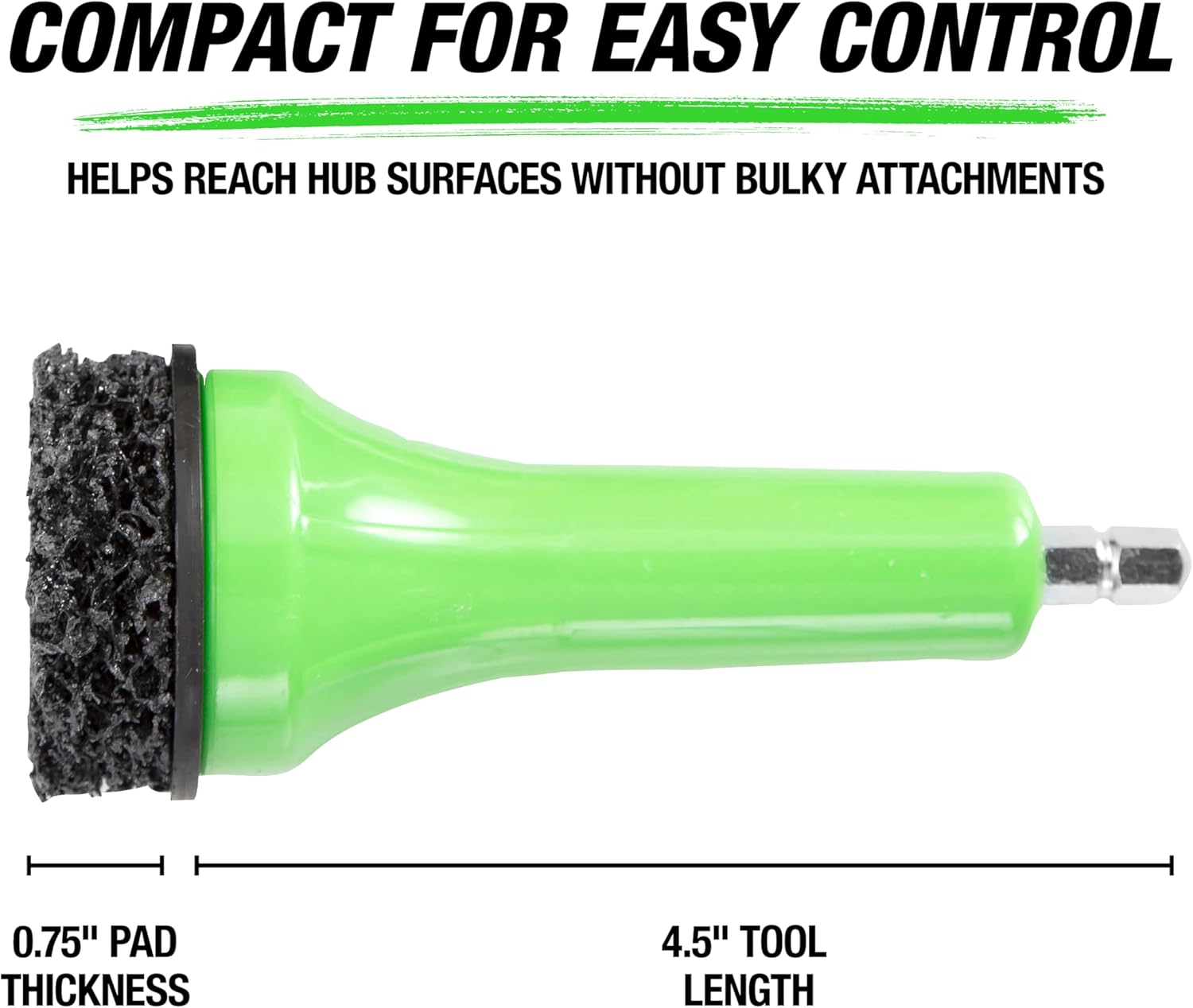 OEMTOOLS 24686 Brake Hub Resurfacing Tool with Pads, Drill Powered Wheel Hub Cleaning Tool, Removes Rust from Wheel Studs and Rotors for Cars, Trucks, and SUVs