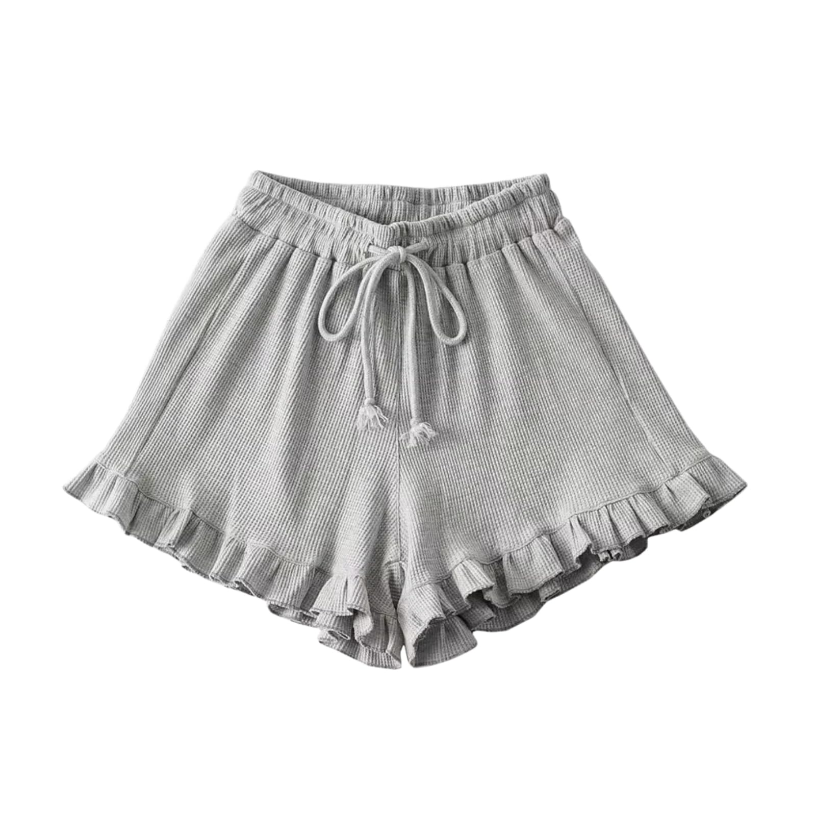 Pantalones Cortos Mujer Cintura Alta con Volantes Holgados Cordón | Shorts holgados de tela poliéster con volantes y bolsillos, cordón para primavera verano estilo informal streetwear