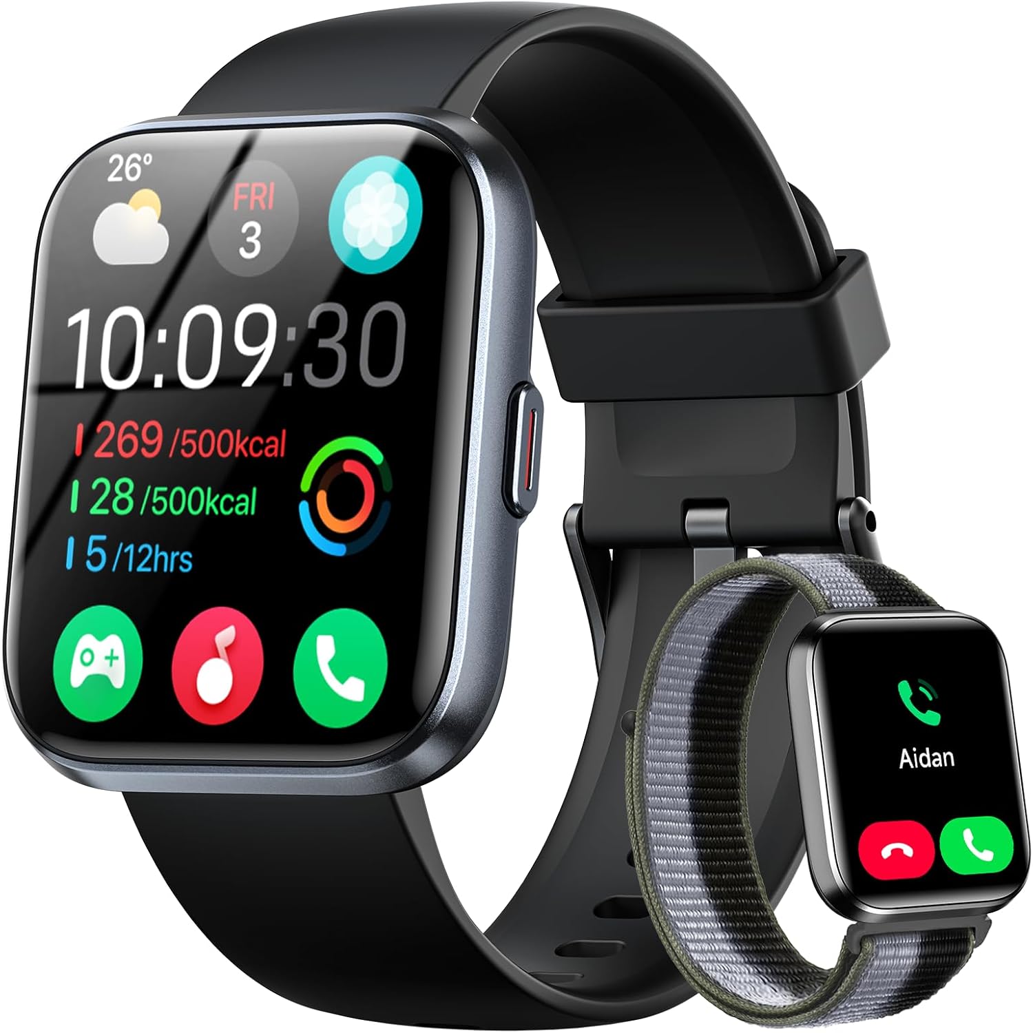 Smart Watches for Men Women, 1.83″ HD Alexa Smart Watch for Android & iPhones (Calls/SMS/Reminders), Fitness Watch with Heart Rate Monitor, Sleep/Step Count Tracker, 120+ Sport Modes Pedometer Watch