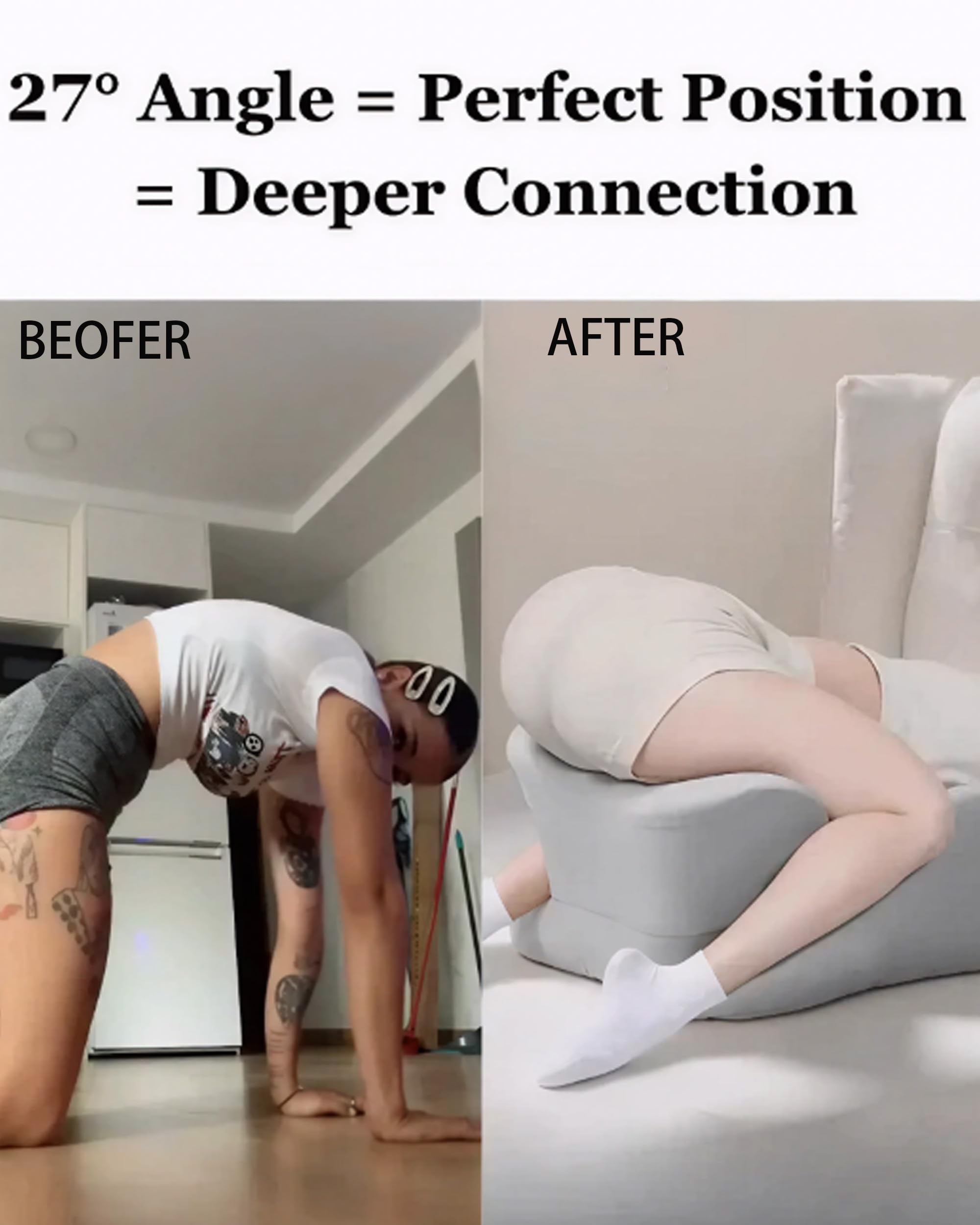 Cuscino angolare a 27° per seduta ergonomica per coppie, migliore supporto e comfort per una perfetta posizione di sonno