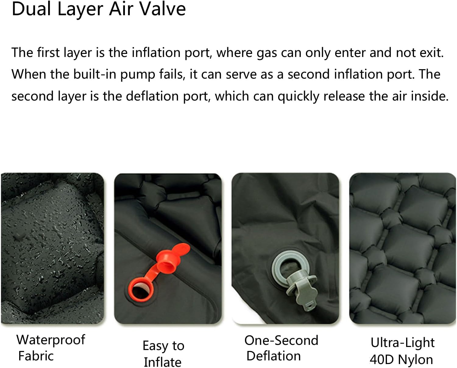 Outdoor Sleep Pad Travel Mat Folding Bed Camping Inflatable Mattress with Pillows Light Weight Air Cushions Enduring Outdoor Camping Inflatable Mattress