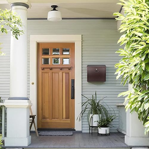 Miniatura 7 de xydled Buzones de correo con cerradura con llave, buzón de bloqueo montado en la pared, gran capacidad, cubierta de acero galvanizado buzón de metal