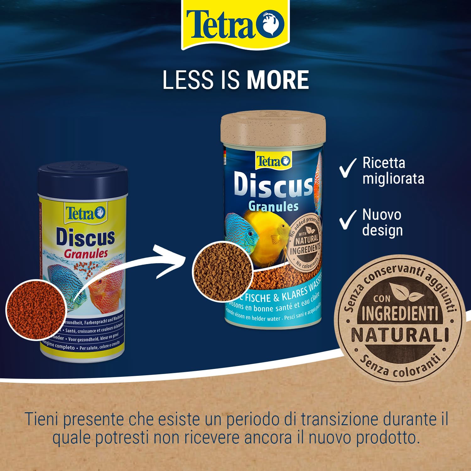 Tetra Discus Granules - Mangime per tutti i pesci disco, favorisce la salute, il colore e la crescita, lattina da 250 ml