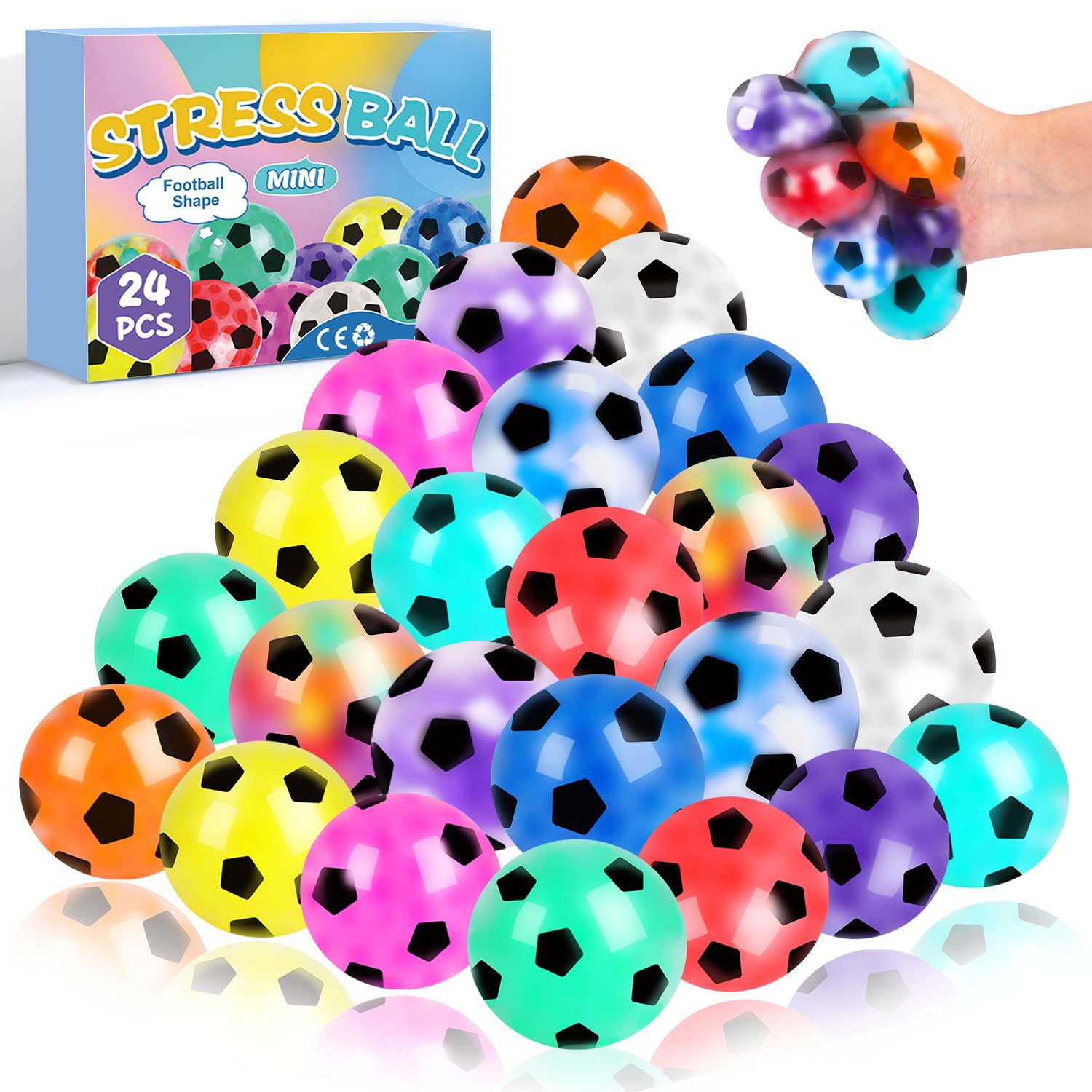 24 Pack Fidget Stress Balls for Adults, Stress Relief ...