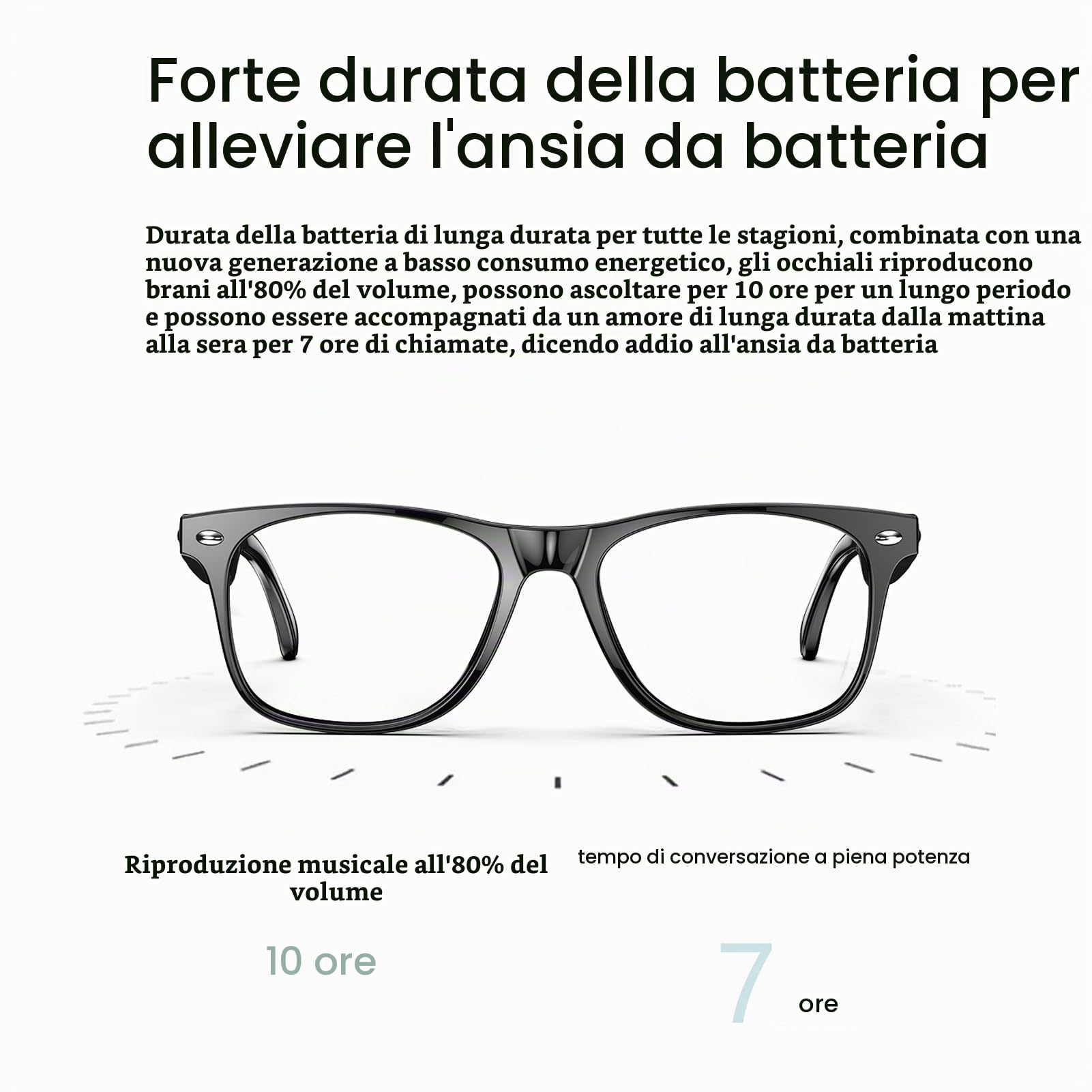 Occhiali Ai Traduttore, Occhiali Intelligenti per Traduzione in Tempo Reale 134 Lingue Supporta L'interpretazione Simultanea Assistente Vocale Occhiali Bluetooth Con Controllo