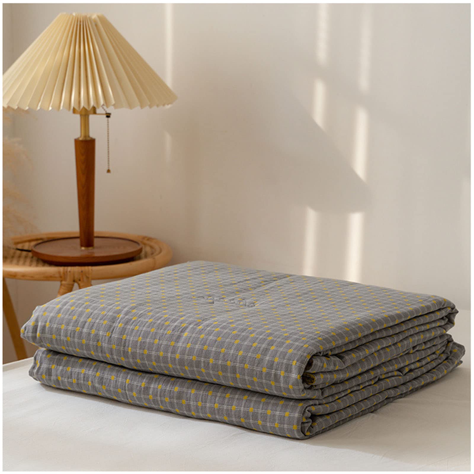 Couette fine et légère été mousseline coton réversible gris 200x230