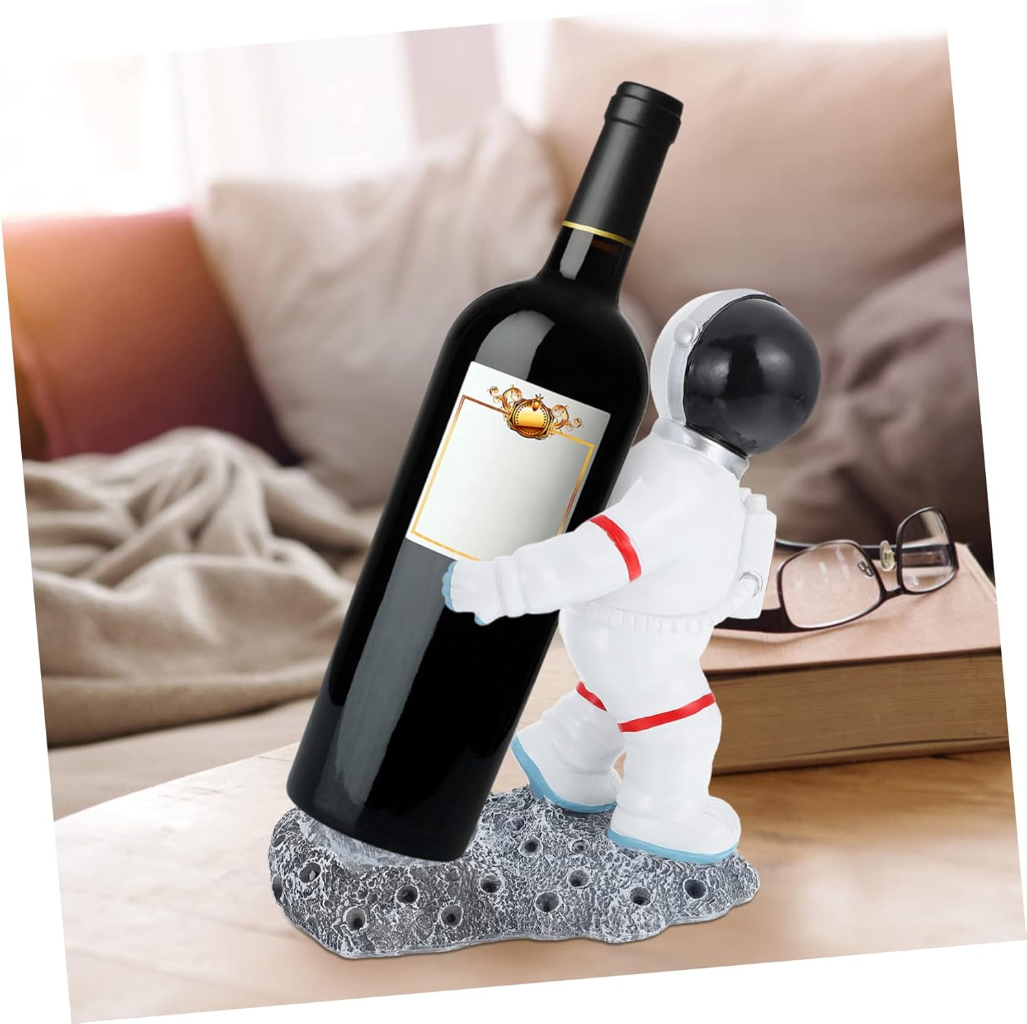Astronaut Shaped Wine Display Holder Stylish Wine Rack for Home Bars Hotels Non Slip Design for Daily Use Collectibles