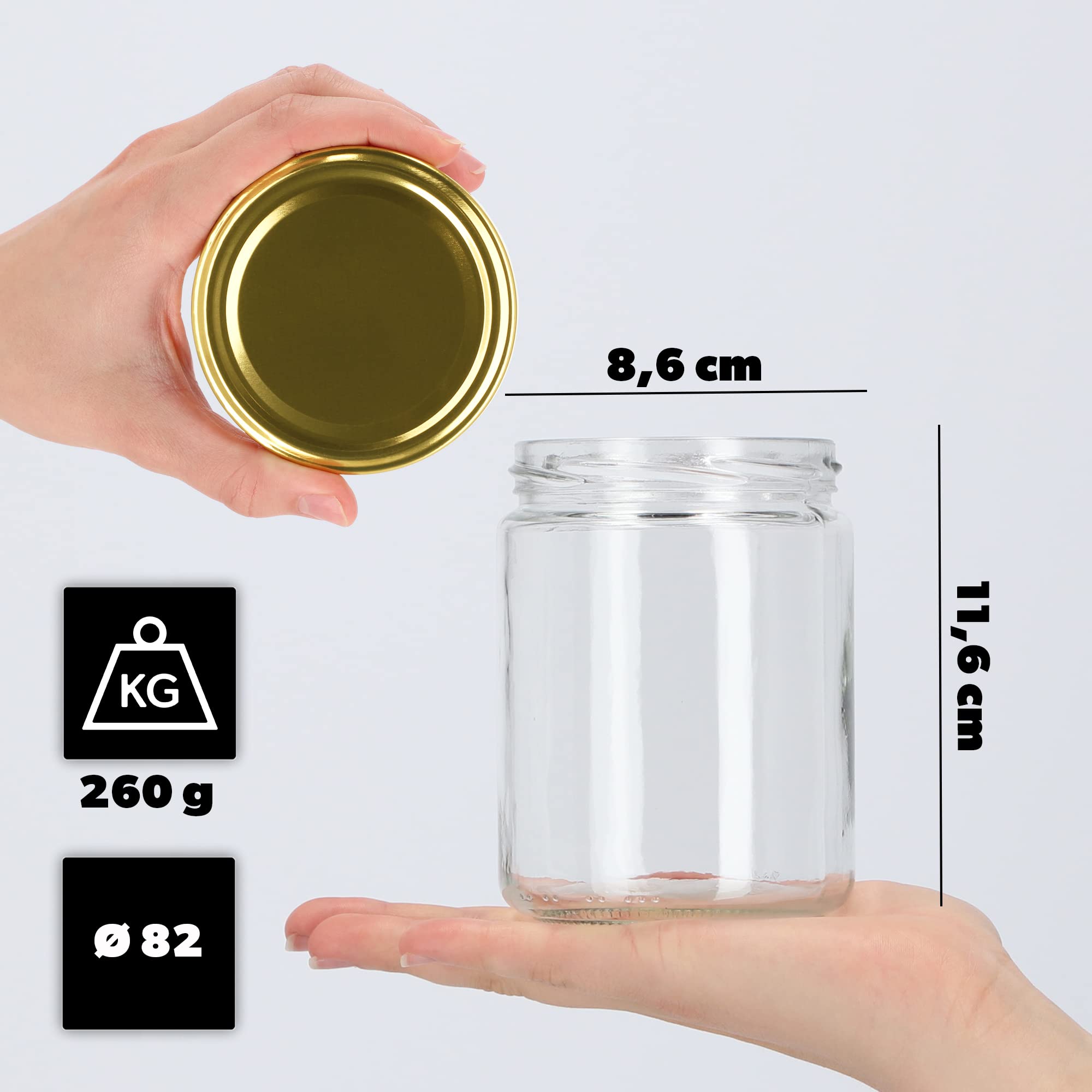 KADAX Weckgläser 40 Ml, Mini Tarro De Conservas, Tarros De Especias Con Tapa De Rosca, Tarros De Prueba, Tarros De Mermelada, Mini Tarros De Miel, Tarros Redondos (100 Unidades, Tapas Plateadas