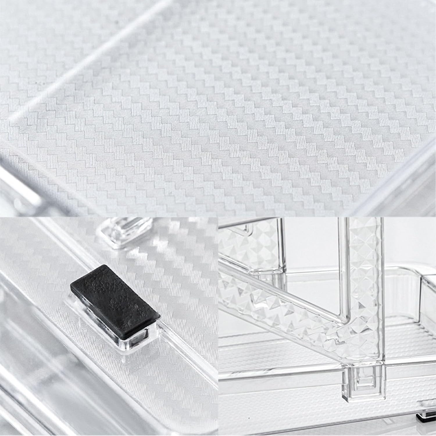 Infinite Telescopic Beverage Storage Box Automatic Positioning Transparent Double Layer Can Storage Rack Refrigerator Cola Storage Box Freezer Organizer Bins for Chest Freezer (A, One Size)