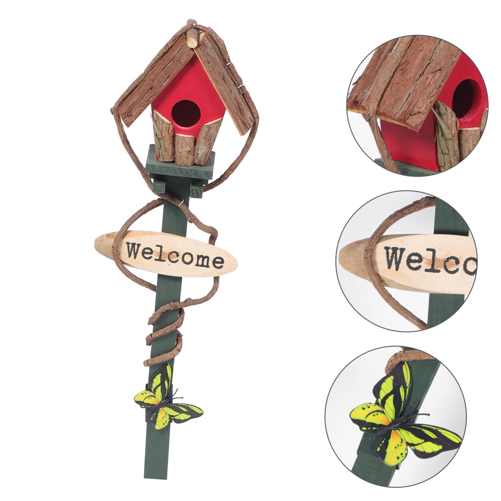 Toyvian Nichoir Décoratif pour Jardin Extérieur Support Piquet Nichoirs de Jardin Nid Oiseau Décoration pour Parc ou Balcon Couleur Aléatoire