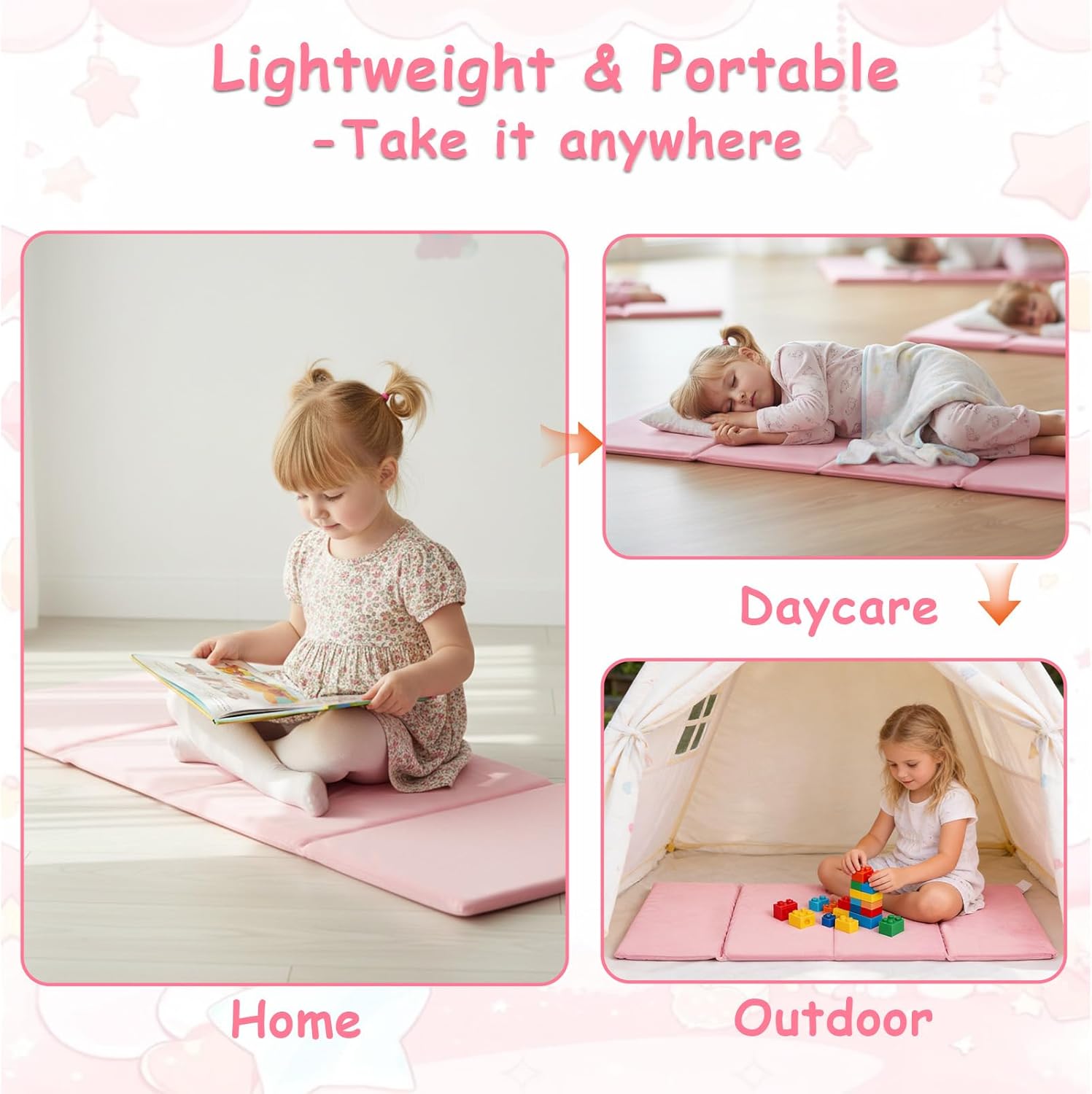 Tiita Kids Nap Mat, Foldable Play Mat, Sleeping Pad