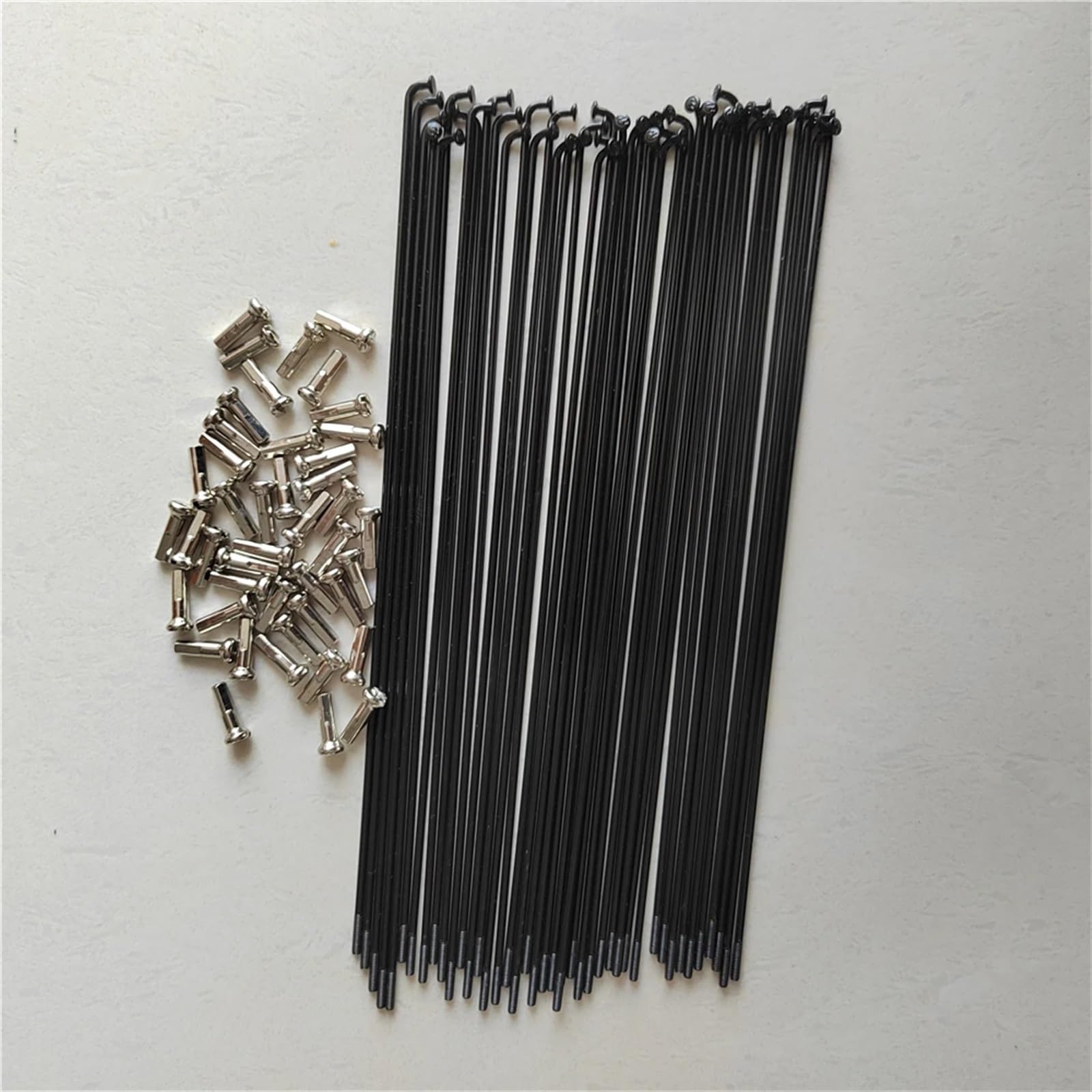 Fahrradspeichen 40PCS Fahrrad Speichen 14G 61mm-120mm Edelstahl Schwarz Rennrad Klapp Kupfer Nippel Berg Hohe festigkeit Zubehör(105mm)