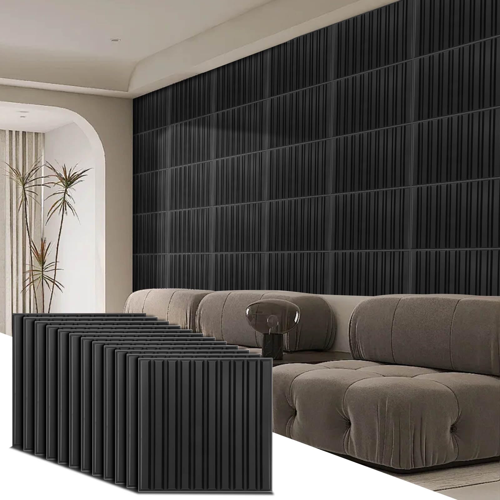 Paneles 3D de techo PVC FAHKNS 50x50 cm para revestimiento interior de 30 m²