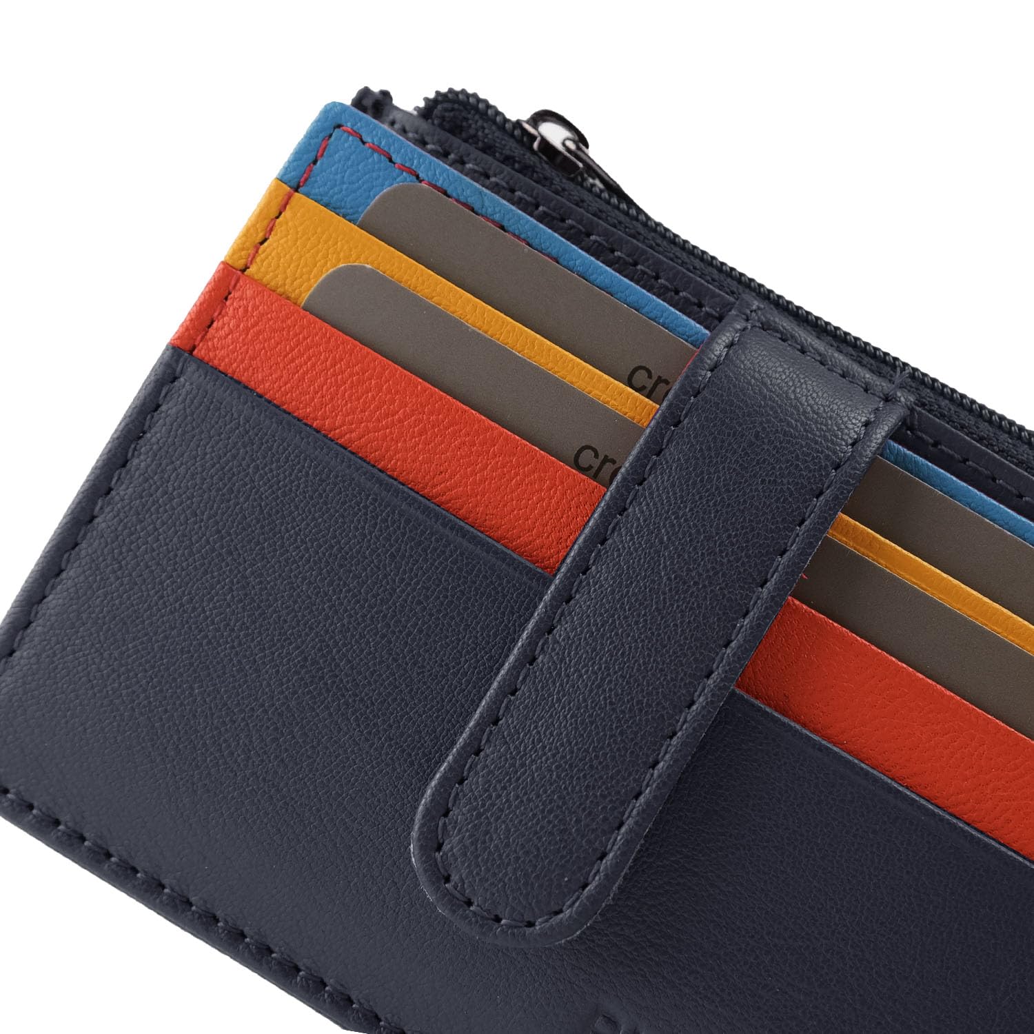Laura Biagiotti Biagiotti - Tarjetero de piel auténtica, unisex, con bolsillo y caja, Navy 53, Moderno