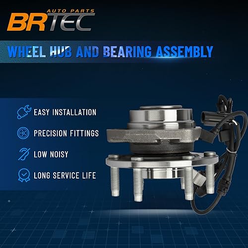 Miniatura 3 de BRTEC 513188 Buje de rueda delantera izquierdaderecha y conjunto de cojinetes para Chevy 02-09 Traiblazer03-06 SSR, para GMC 02-09 Envoy, para Buick