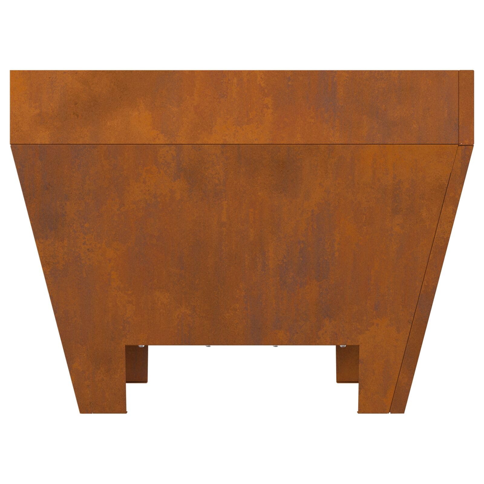 Homgoday Brasero Exterior Jardin Grande,Estufa al Aire Libre para Camping Cuenco para Hogueras Fogata Cuadrada 50x50x30 cm de Acero Resistente al Clima