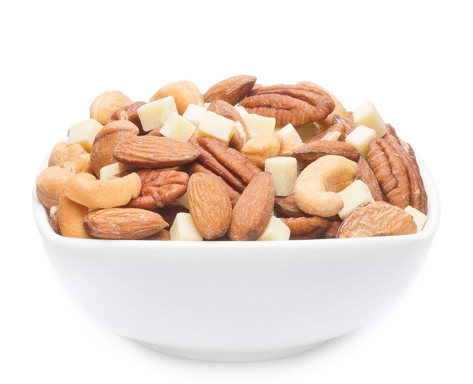 1 x 3kg Premium Studentenfutter mit weisser Vollmilchschokolade & Cashew Pekannuss Mandel leicht gesalzen vegetarisch glutenfrei