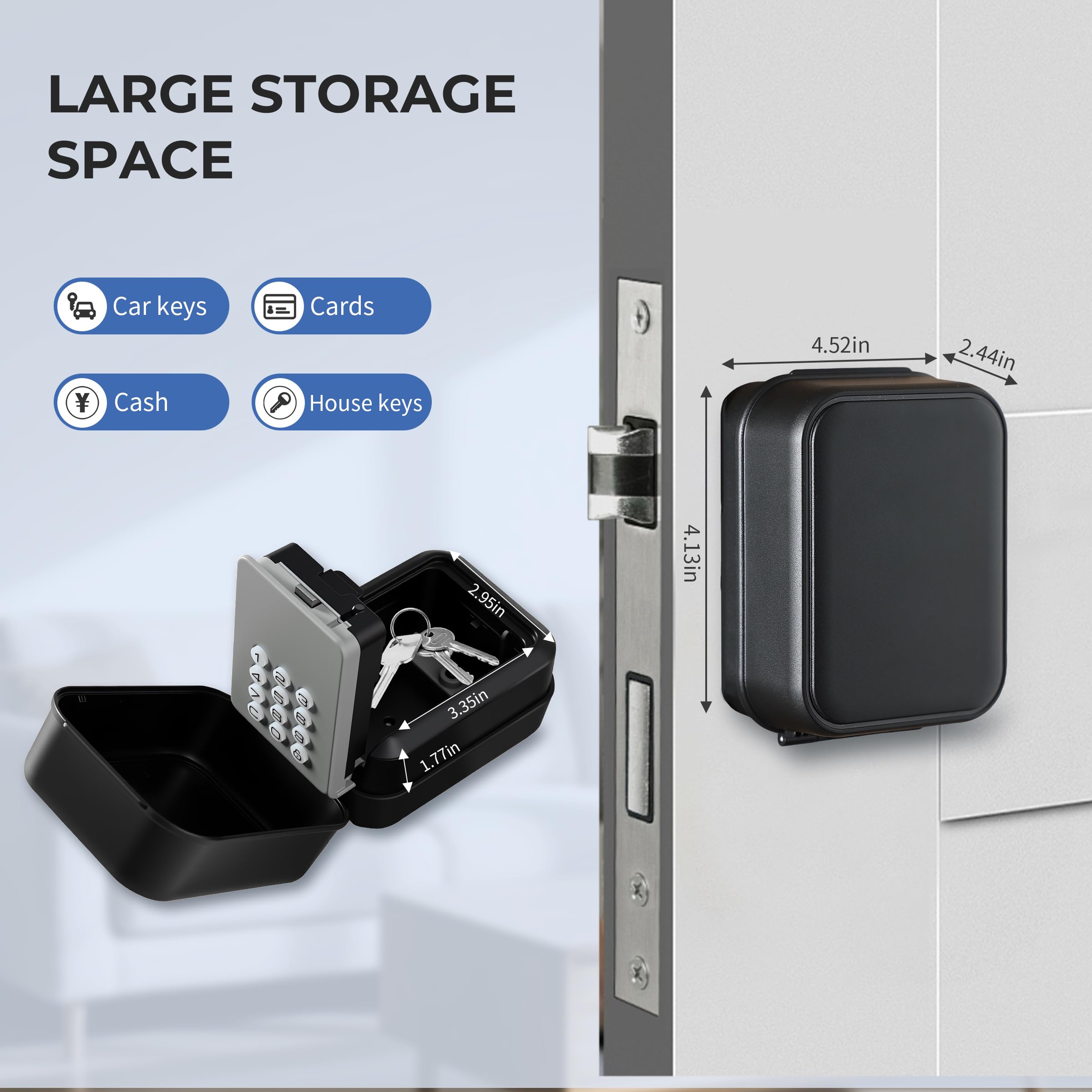 Caja de Llaves Inteligente - Caja de Seguridad Bluetooth Compatible con la App Tuya y con código Pin, Ideal para Casas, garajes, Apartamentos y alquileres vacacionales (Tuya)
