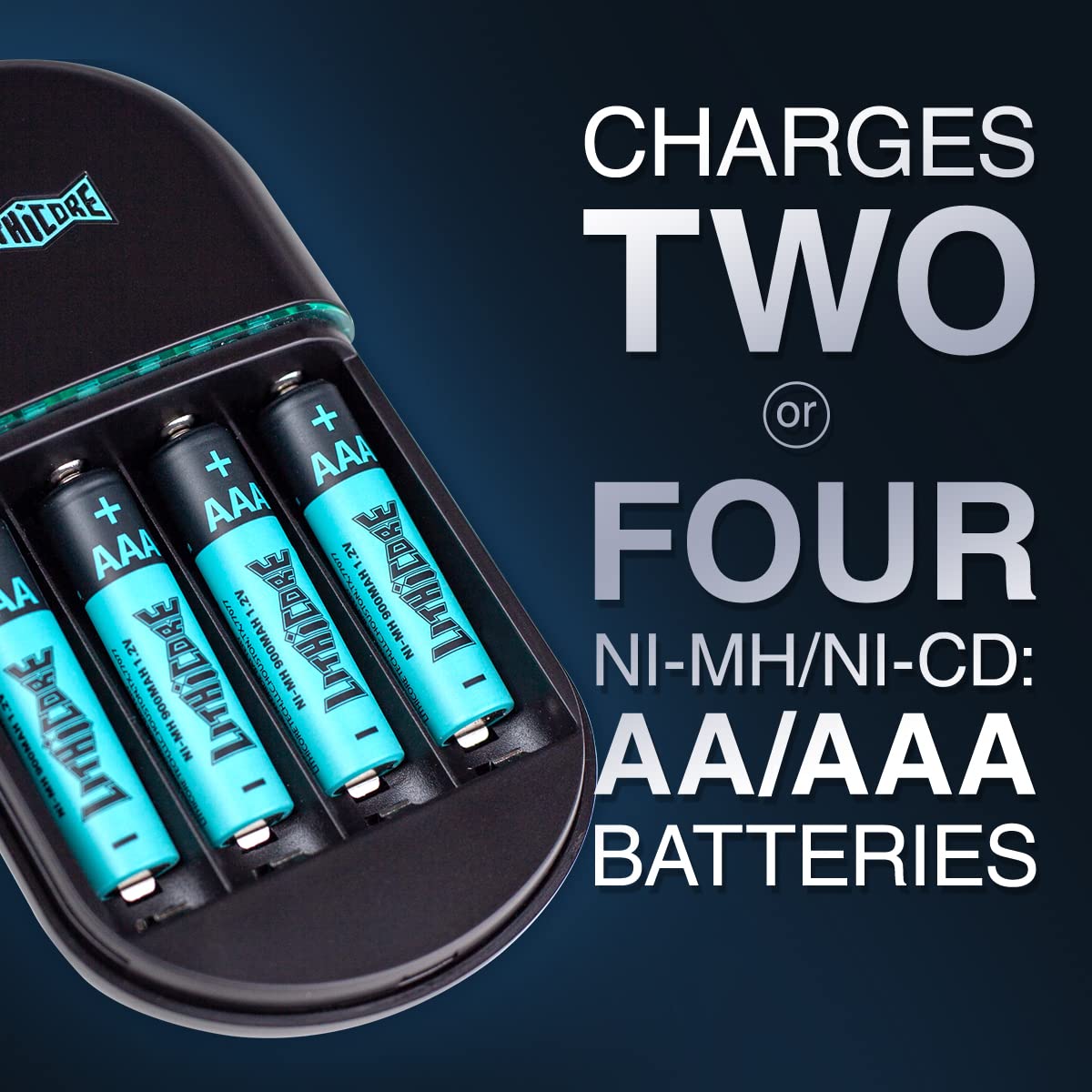 AA Battery Charger,aa Rechargeable Battery Charger for AA Battery Ni-MH Ni-CD Rechargeable Batteries with LED Indicators & Multiple Protection Functions