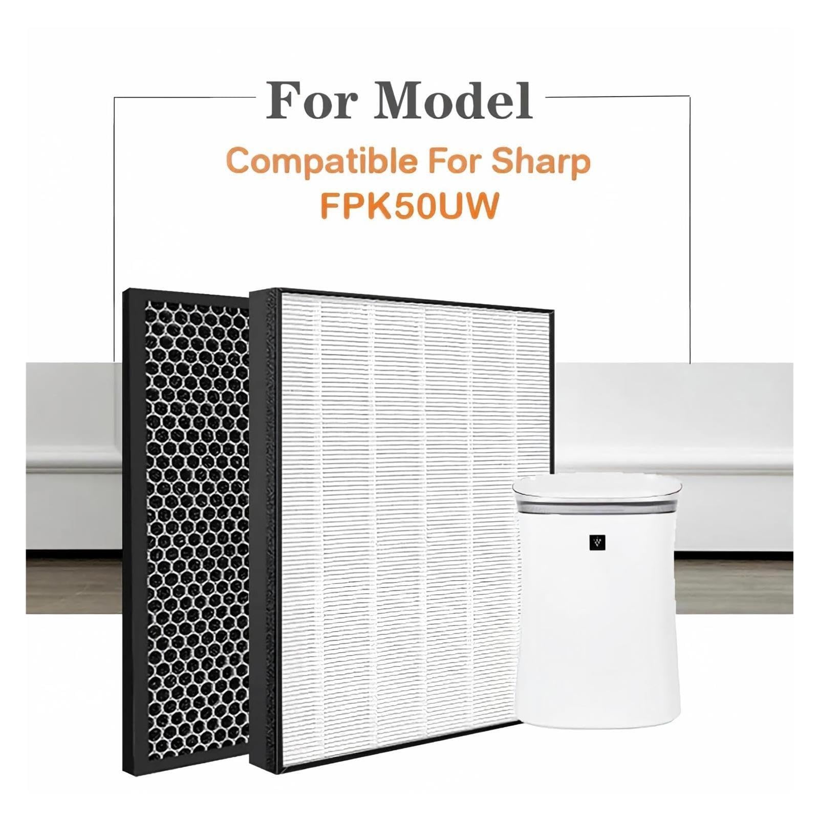 FZ-K50HFU FZ-K50DFU Filtro De Carbón HEPA De Repuesto, For FP-K50UW | Compatible con purificador de aire Sharp, alta eficiencia, bajo nivel de ruido y larga duración.