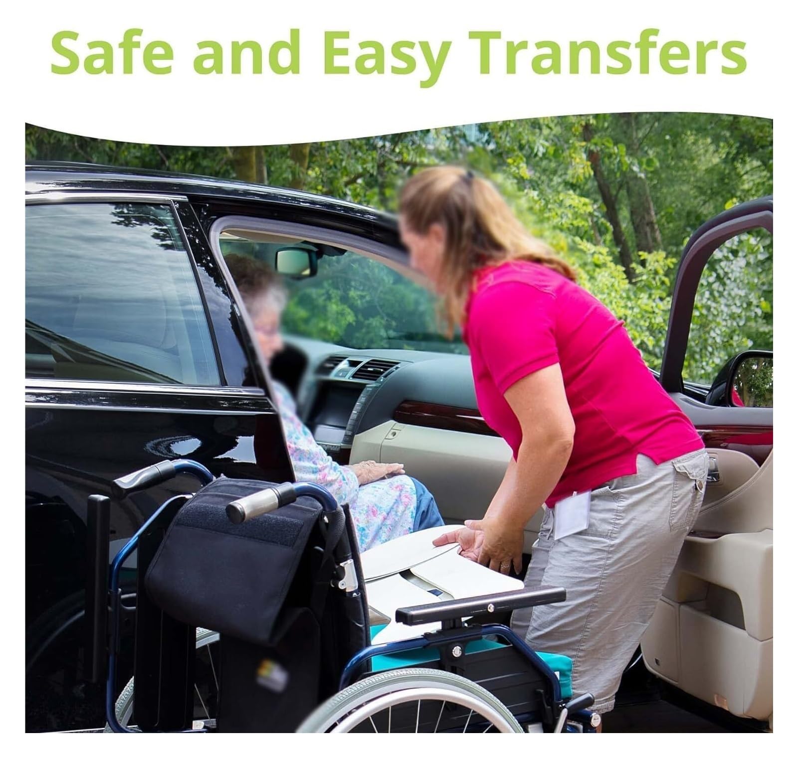 Tabla de Transferencia para Pacientes con Disco deslizante giratorio,102cm | Polímero de alta resistencia, deslizamiento suave, cama a silla, personas mayores, reduce esfuerzo cuidador