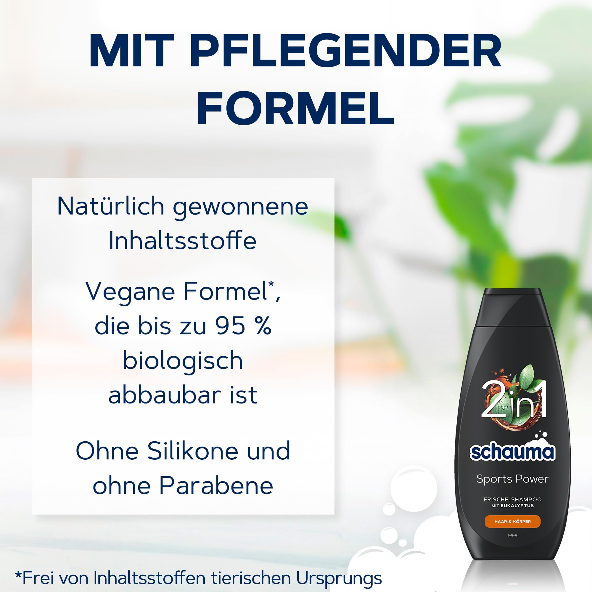 Schauma Schwarzkopf 2in1 Frische-Shampoo Sports Power (10x 400 ml), Haarshampoo mit belebender Formel für Haar & Körper, Shampoo kräftigt das Haar und verleiht einen Frische-Kick