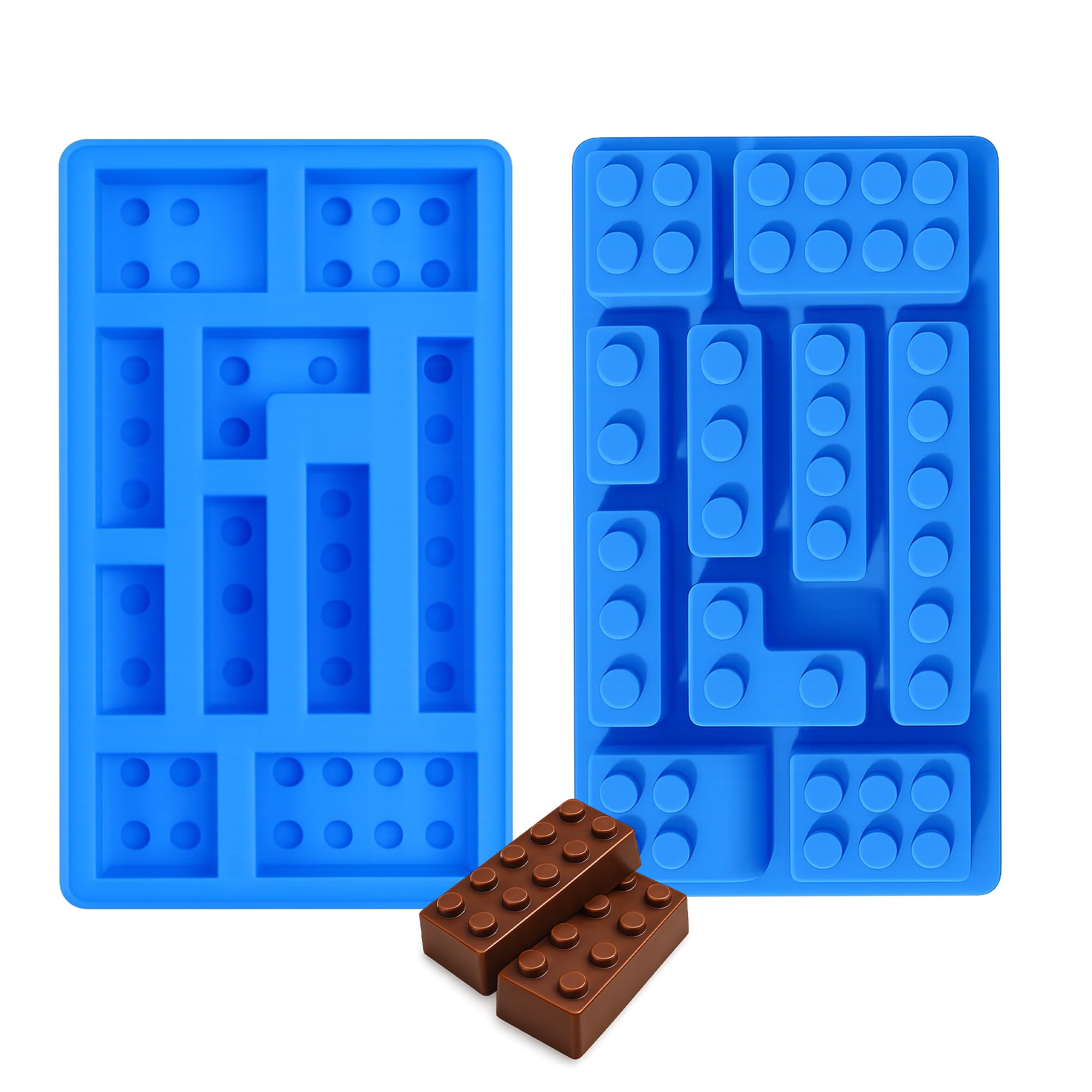 Silicone Lego Chocolate Mold | Flexible & Reusable Building Block Chocolate Baking Mould for Gummy, Chocolates, Cake Topper | Food Grade Non Stick Easy to Use DIY Mold-image-12