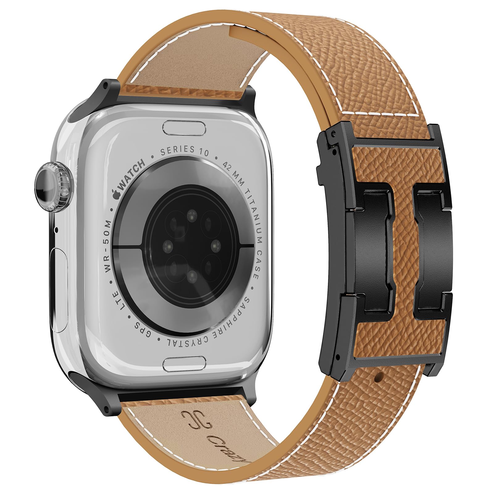 Lederarmband Kompatibel mit Apple Watch Armband 38mm 40mm 41mm 42mm 44mm 45mm 46mm 49mm, Echtes Leder Ersatzarmbänder für iwatch SE 3/2/1 Series11 10 9 8 7 6 5 4 3 2 1 Ultra 3/2/1
