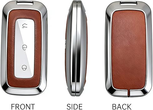Key Fob Cover Compatible with Geely EX5 EM-I Metal & Leather Car Key Holder Fit for Geely EX5 2024-2026 Galaxy E5 Starray EM-i,Green