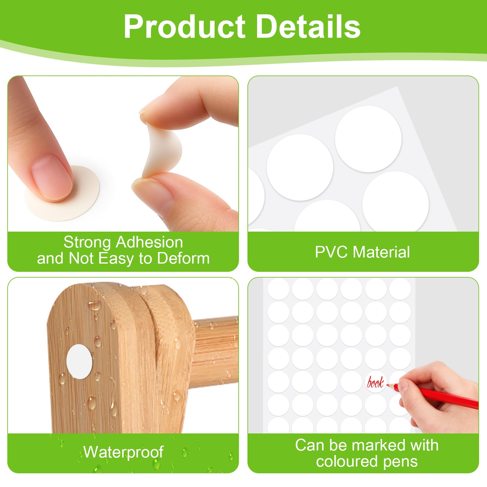 VFANDV 290 Pièces Cache Vis Blanc, 12/15/21 PVC Cache Trou Euble