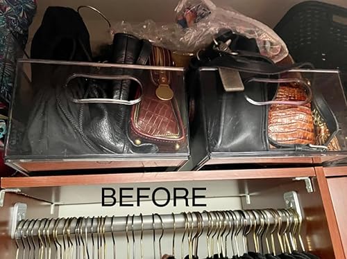 Miniatura 6 de 1 estante transparente para almacenamiento de bolsas de armario, estante desmontable de armario, divisores acrílicos para estantes, prácticos