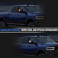 Vista 6 de Luz LED de espejo de remolque compatible con RAM 1500 2021-2023/RAM 2500 3500 2019-2022, luz de señal de giro ámbar, lámpara de posición blanca