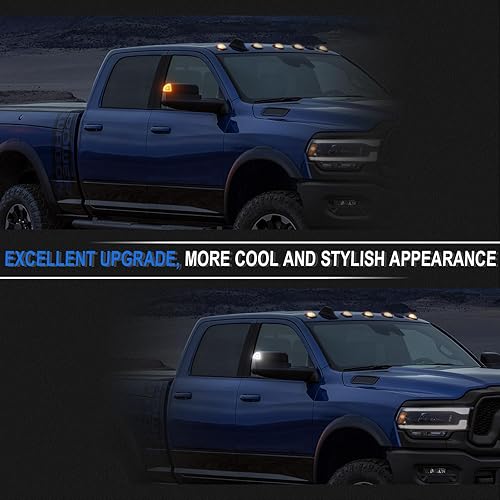 Miniatura 6 de Luz LED de espejo de remolque compatible con RAM 1500 2021 2022 2023, luz de señal de giro ámbar lámpara de posición blanca para RAM 2500 3500