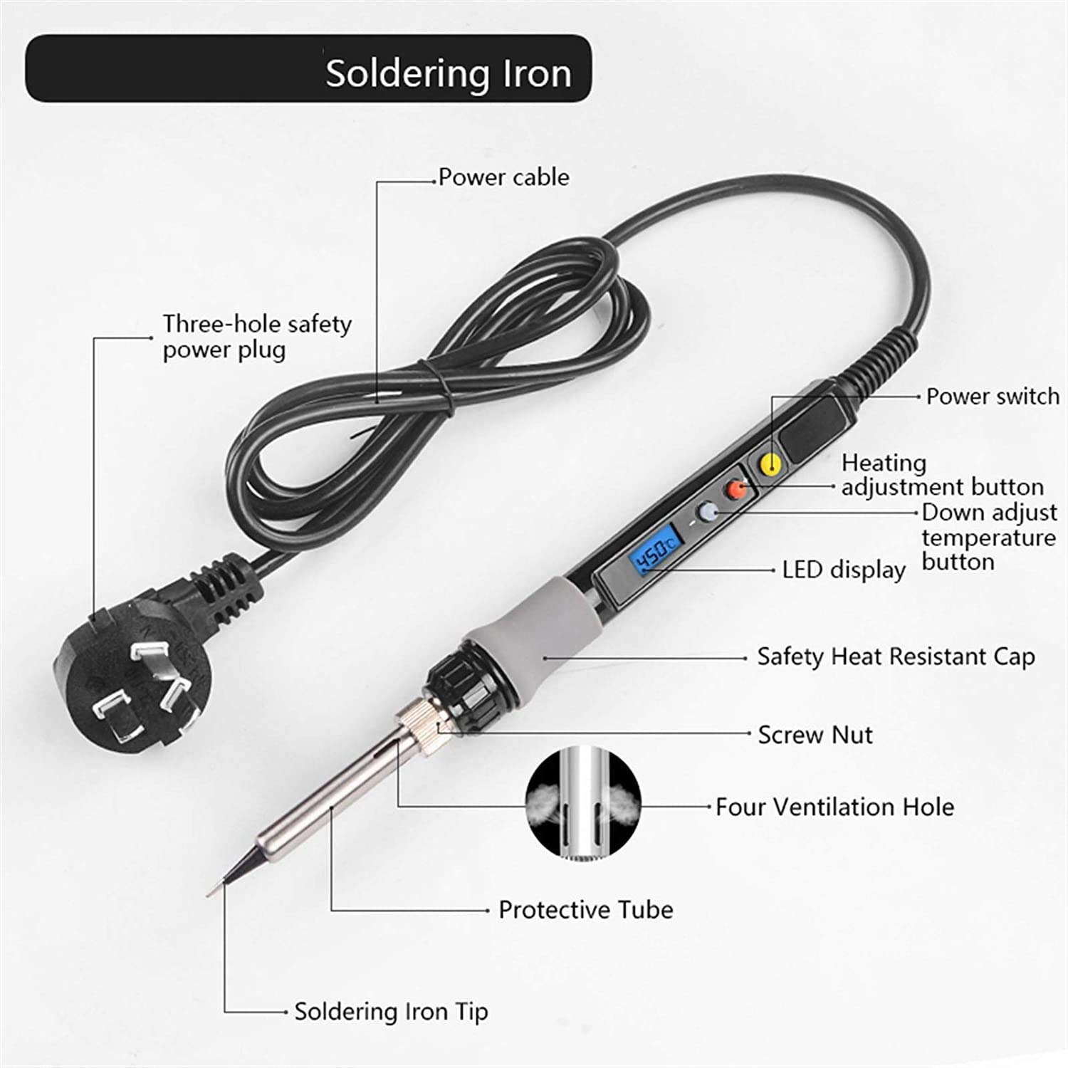 Fervi Set Per Saldatura A Stagno: Saldatore Elettrico Supporto Dissaldatore